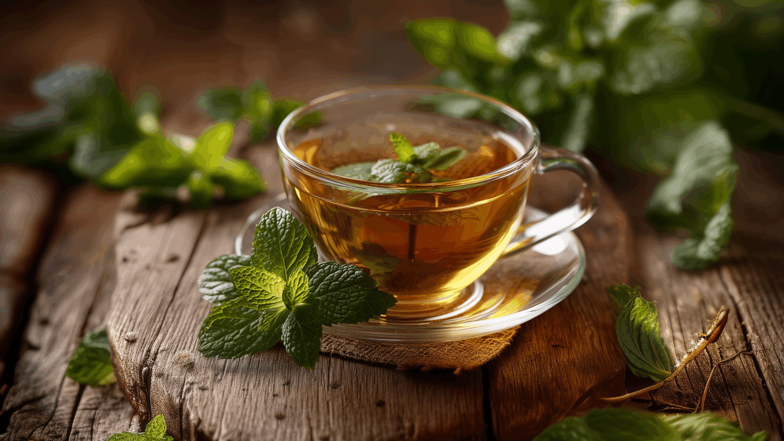 Pfefferminze im Wasser